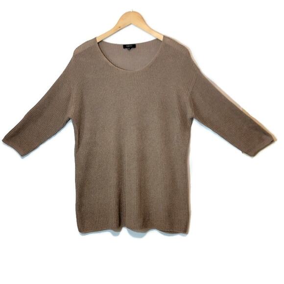 Aritzia Babaton Linen & Silk Sweater Scoop Neck 3/4 Sleeve Pullover Casual M - Picture 6 of 11